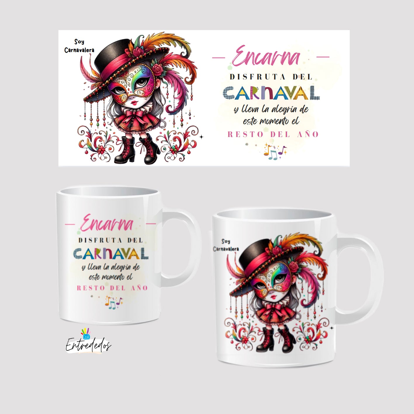 Taza personalizada Soy Carnavalera