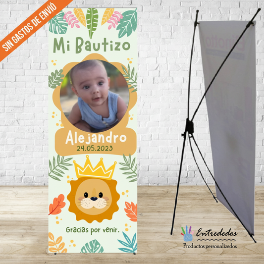 Banner para niños LEÓN TROPICAL