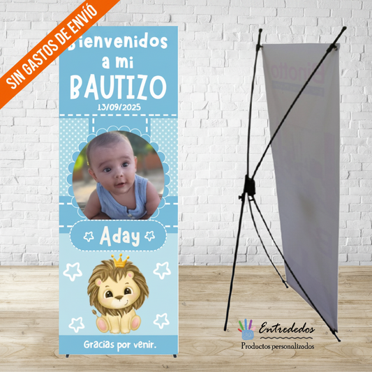 Banner para Bautizo Infantil – Diseño León