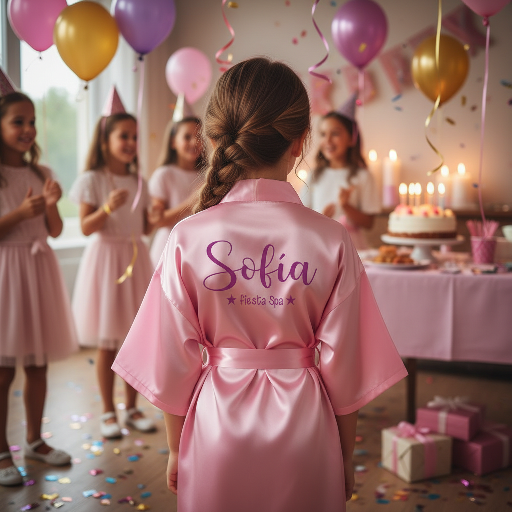 Bata de Satén para "NIÑAS" personalizadas