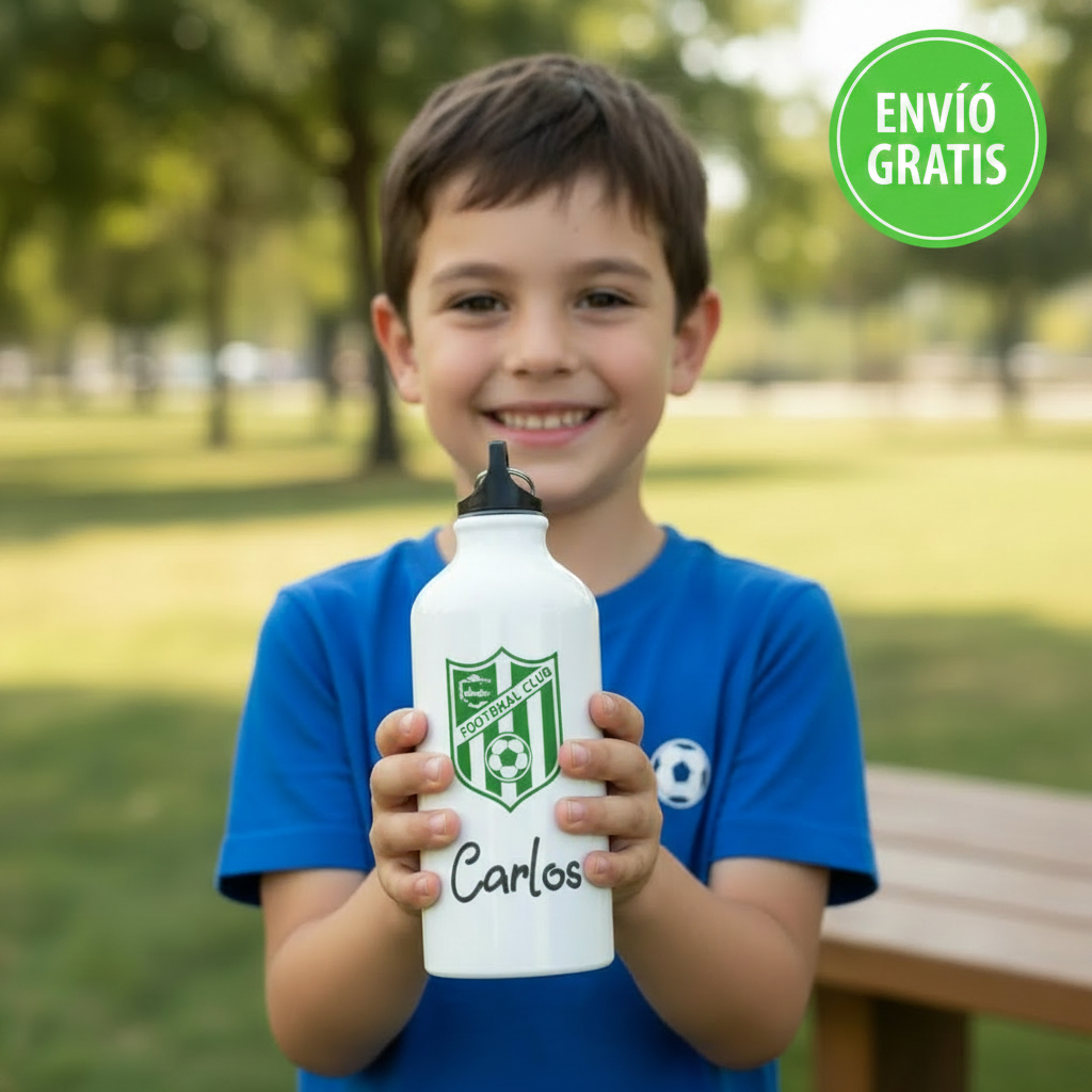 Bidón de Agua 500 ml para Fútbol – Con tu escudo favorito