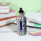 Botella reutilizable personalizada con nombre y mensaje de agradecimiento