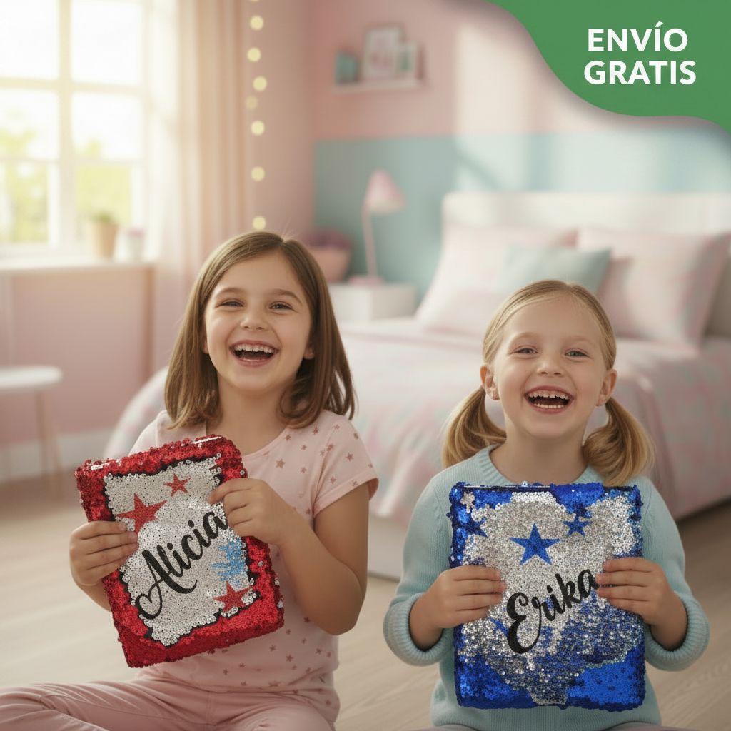 Bloc de Notas Interactivo con Lentejuelas – Personalizable