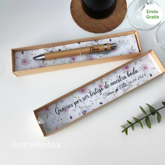 Bolígrafo Personalizado en Cajita de Cartón – Regalos Únicos