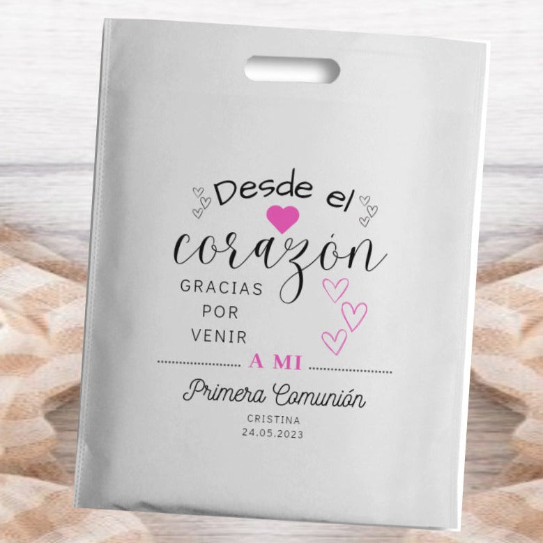 Bolsa de regalo personalizada con diseño impreso para eventos