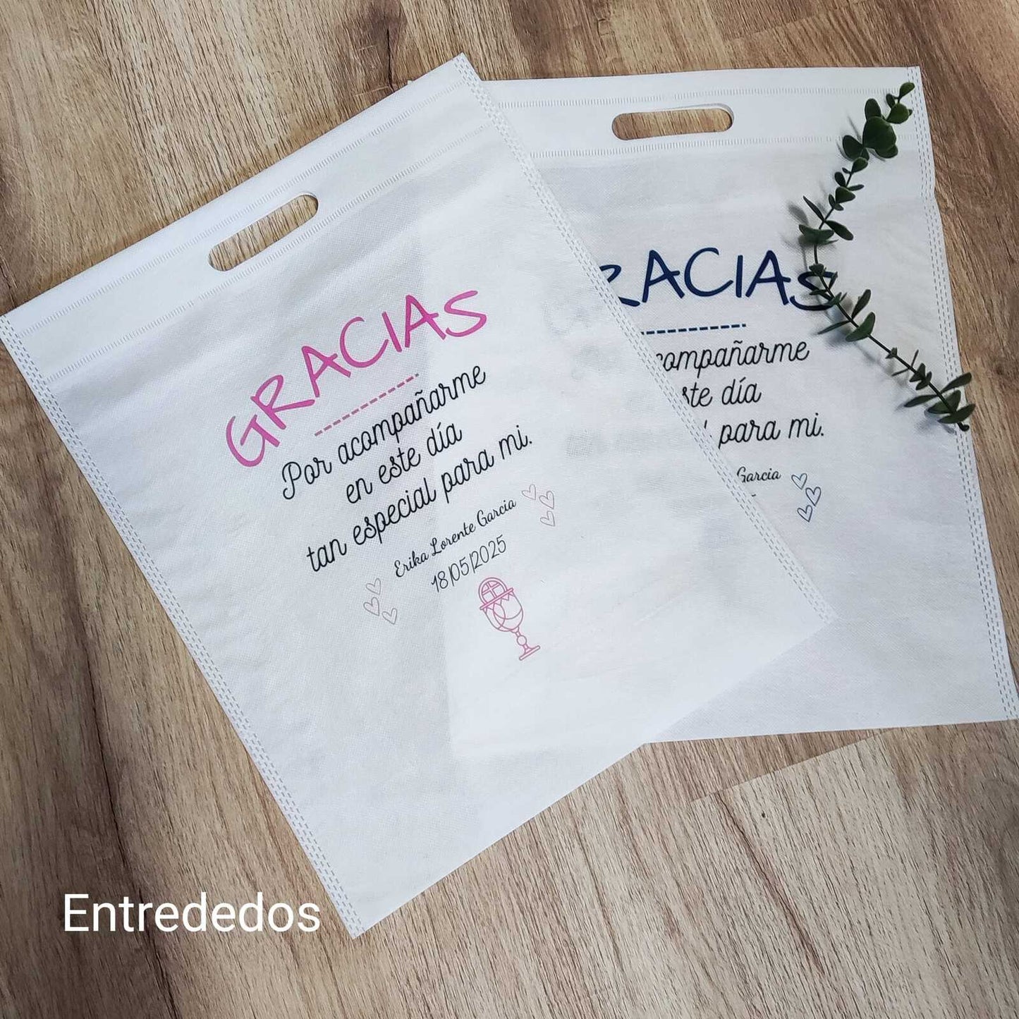 Bolsa de regalo personalizada con diseño impreso para eventos