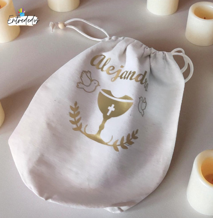 Bolsa limosnera para comunión y boda con diseño clásico y delicado