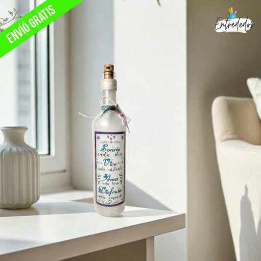 Botella luminosa SONRÍE CADA DÍA – Regalo personalizado