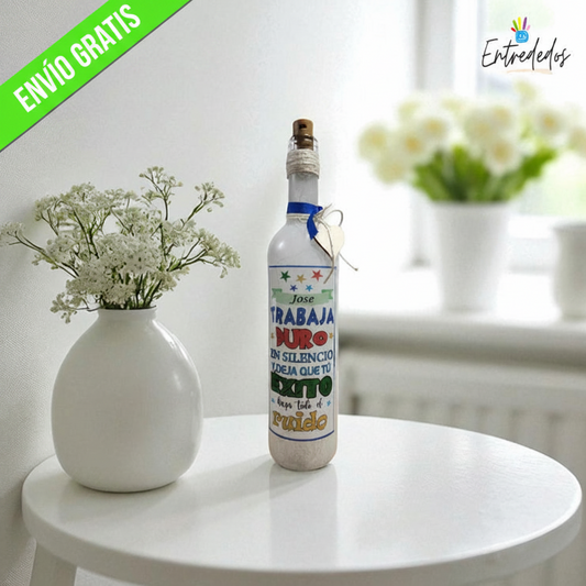 Botella de luz personalizada con nombre y mensaje – Regalo único