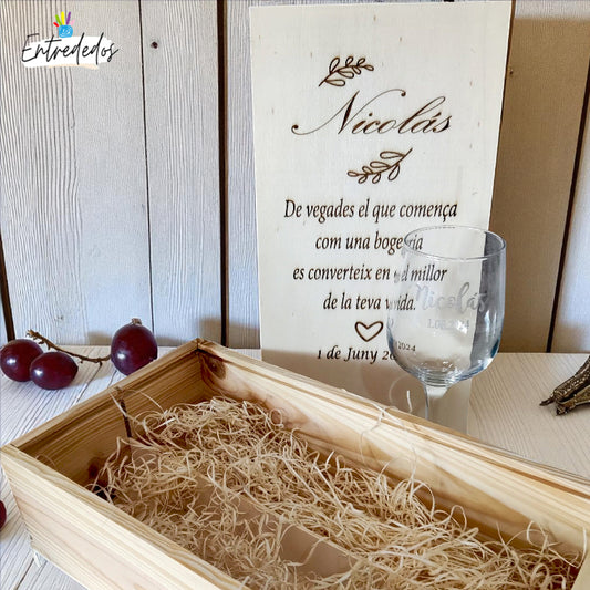 caja de vino personalizada – regalo original Entrededos
