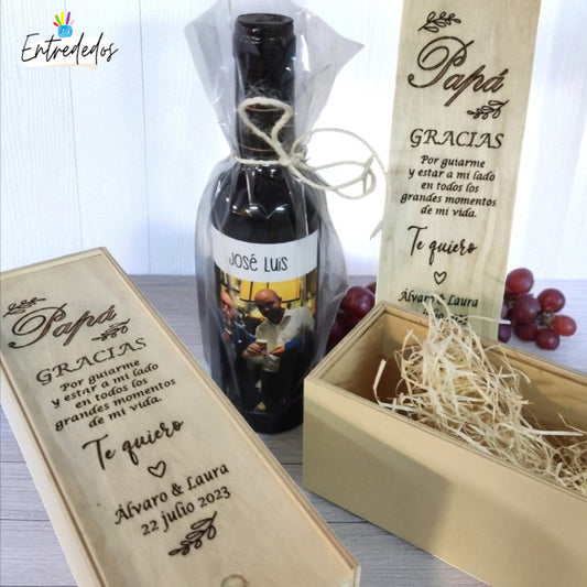 caja de vino personalizada – regalo original Entrededos