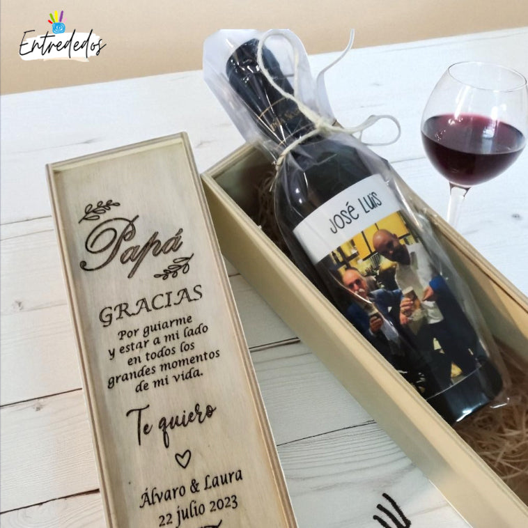 caja de vino personalizada – regalo original Entrededos