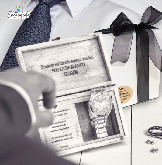 regalos personalizados para hombres – caja de reloj personalizada Entrededos