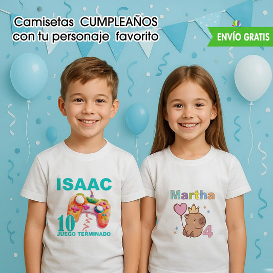 Camisetas Personalizadas de Cumpleaños para Niños y Niñas