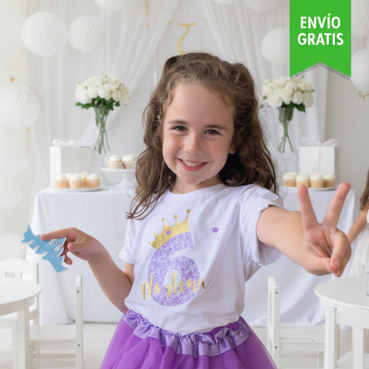 Camiseta personalizada MANGA CORTA niñas "CORONA"