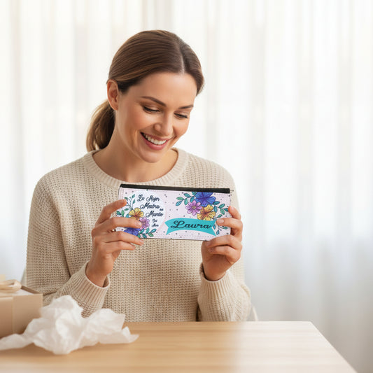 Cartera de Polipiel Personalizada Diseño FLORES