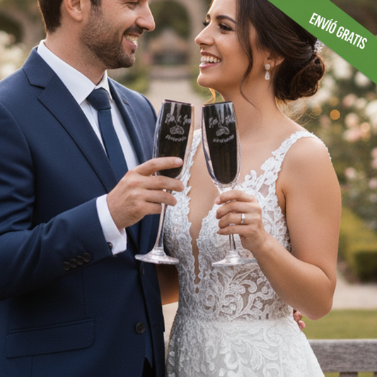 Copa de Cava Única: Grabado Láser Personalizado