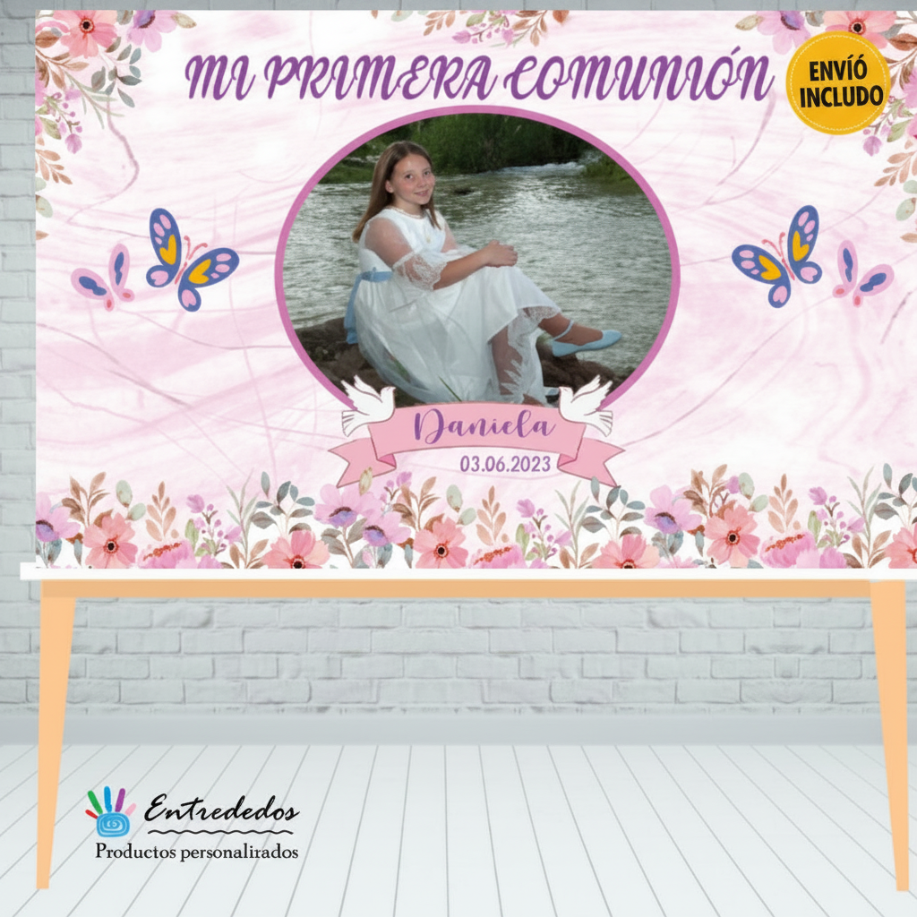 Fondo Perfecto para tu Mesa de Dulces FLORES Y MARIPOSAS