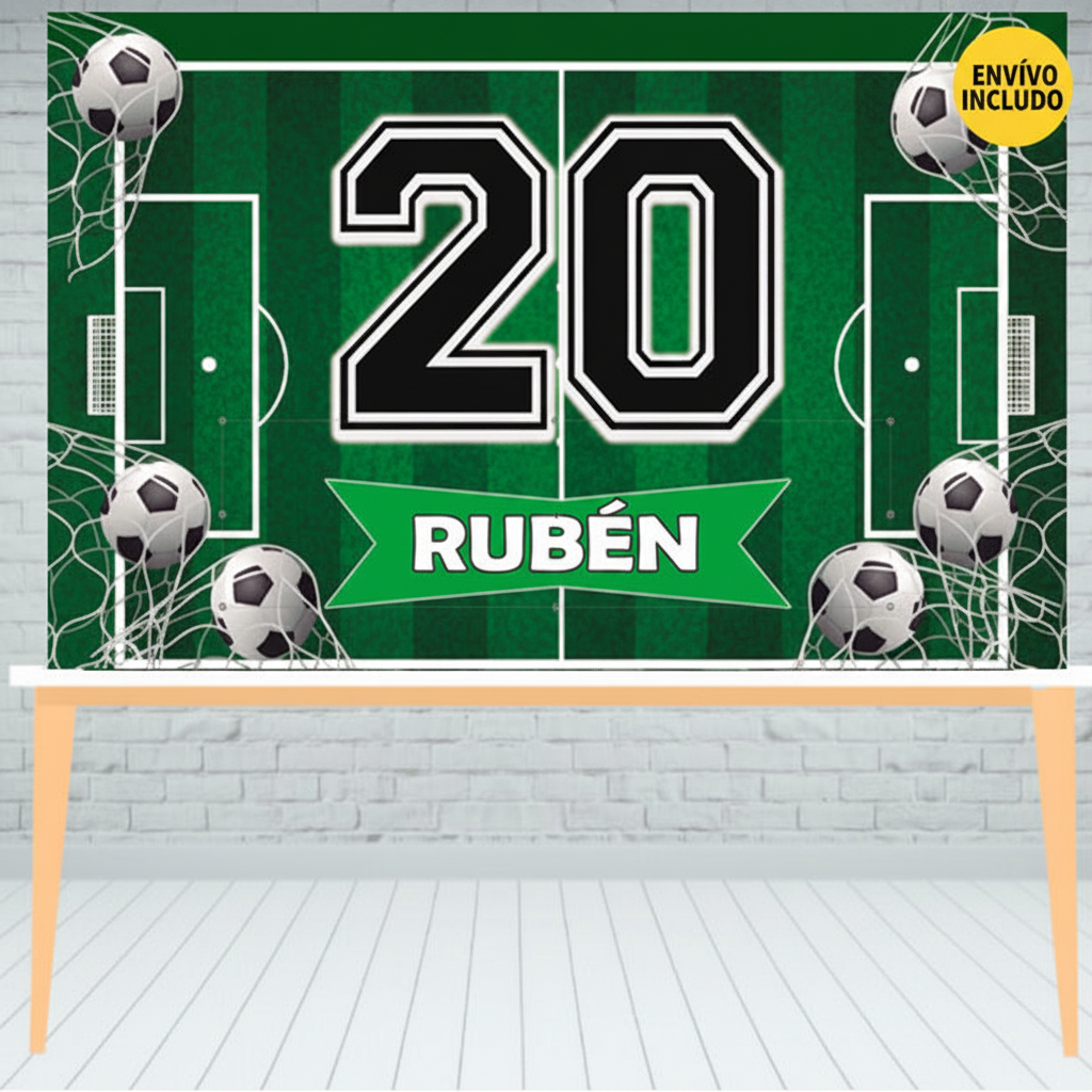 Fondo Perfecto para tu Mesa de Dulces Números Fútbol