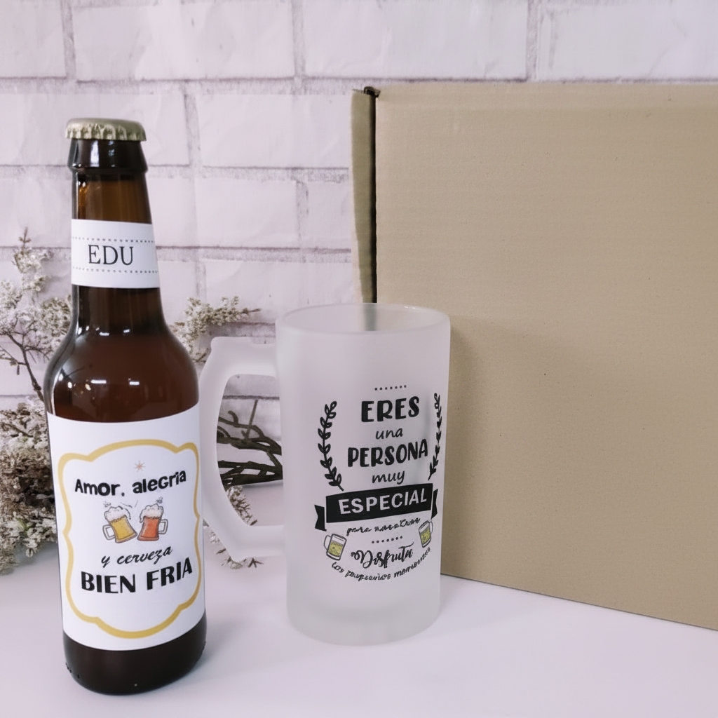 kit de cerveza personalizado para hermano brindemos hermano