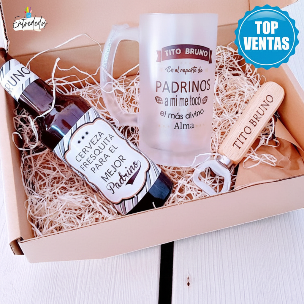 Regalos Personalizados con Cerveza para Padrinos y Madrinas