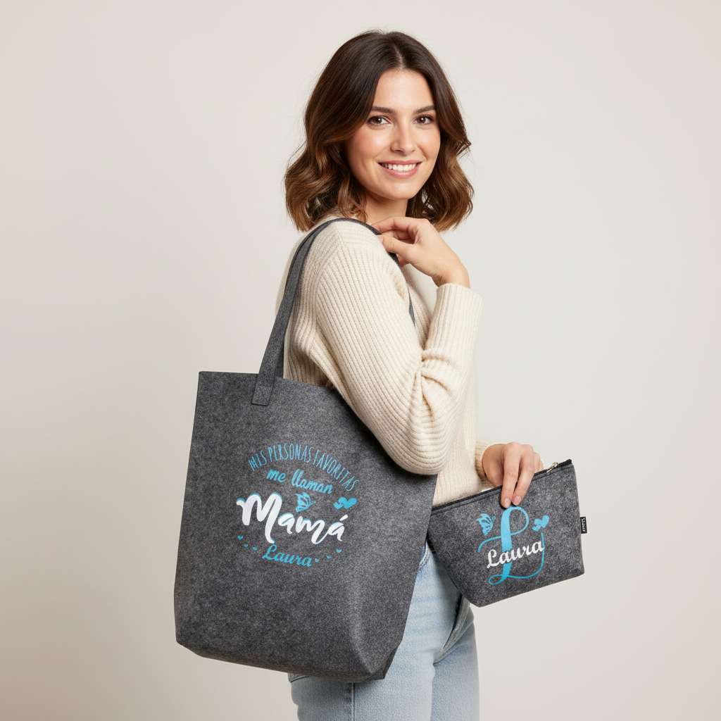 Set de regalo para mujer en fieltro – Personalizado con nombre