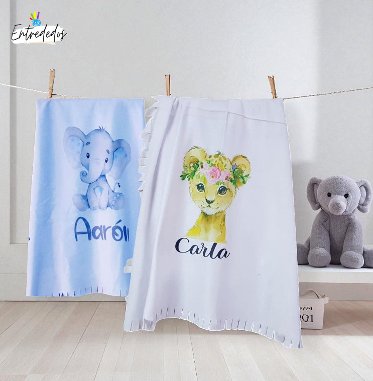 regalos personalizados para bebés – manta personalizada Entrededos
