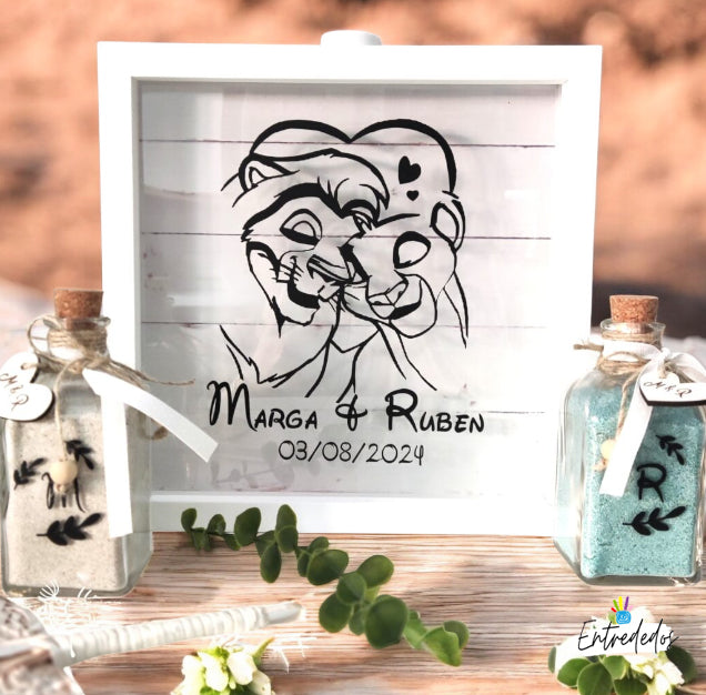 Ritual de arena personalizado boda