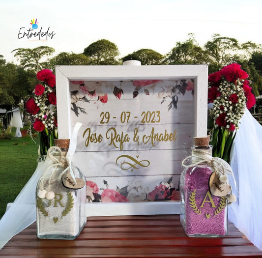 Ritual de arena personalizado boda