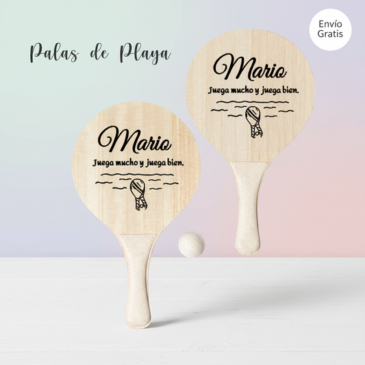 Par de palas de playa personalizadas con juegos integrados
