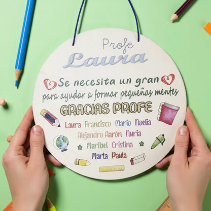 placa-madera-profesora-original