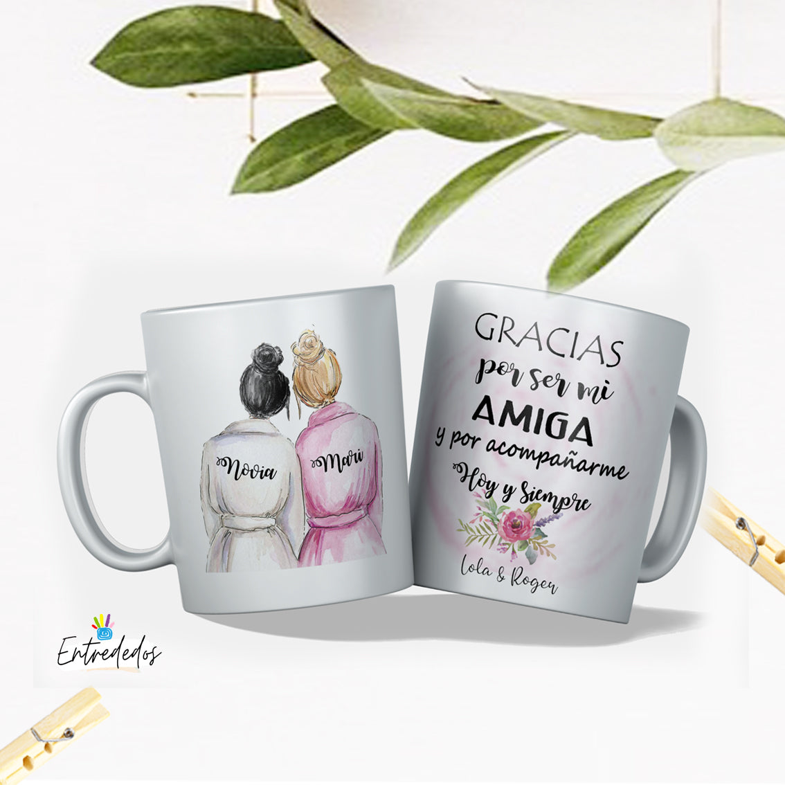 taza personalizada con nombre – regalo original Entrededos