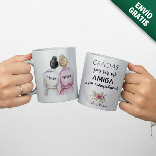 Taza damas de honor con "BATA ROSA"