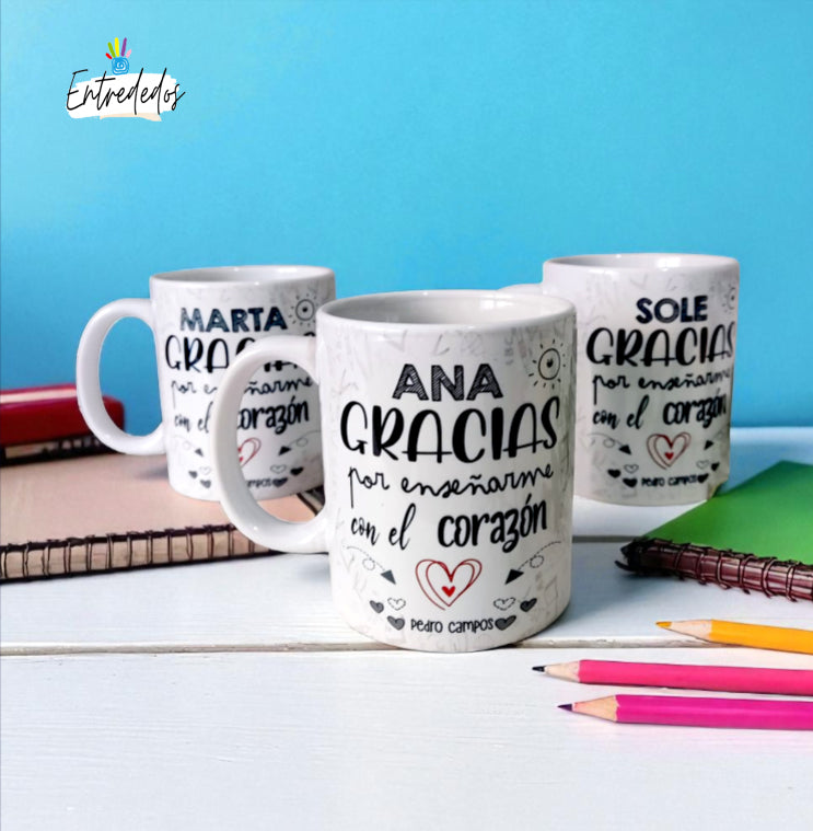 taza personalizada con nombre – regalo original Entrededos