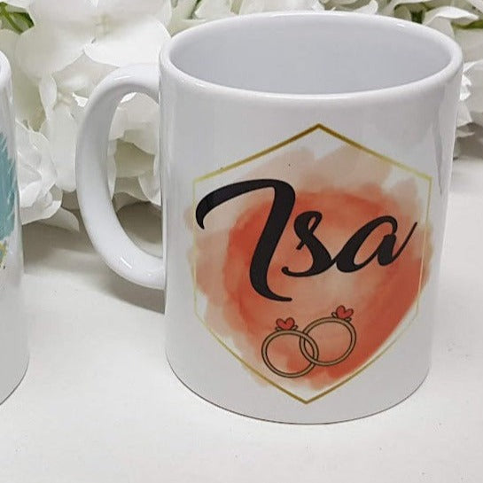 Taza testigo boda con nombre personalizada