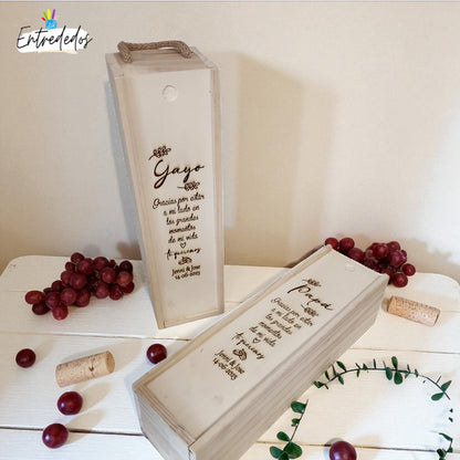 caja de vino personalizada – regalo original Entrededos
