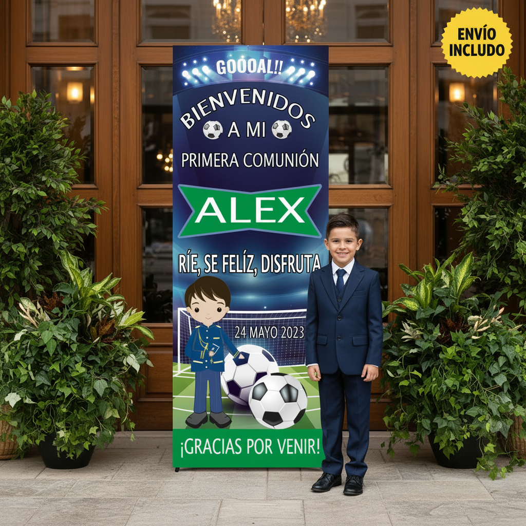 Banner Creativo para Eventos  COMUNIÓN FUTBOL 02