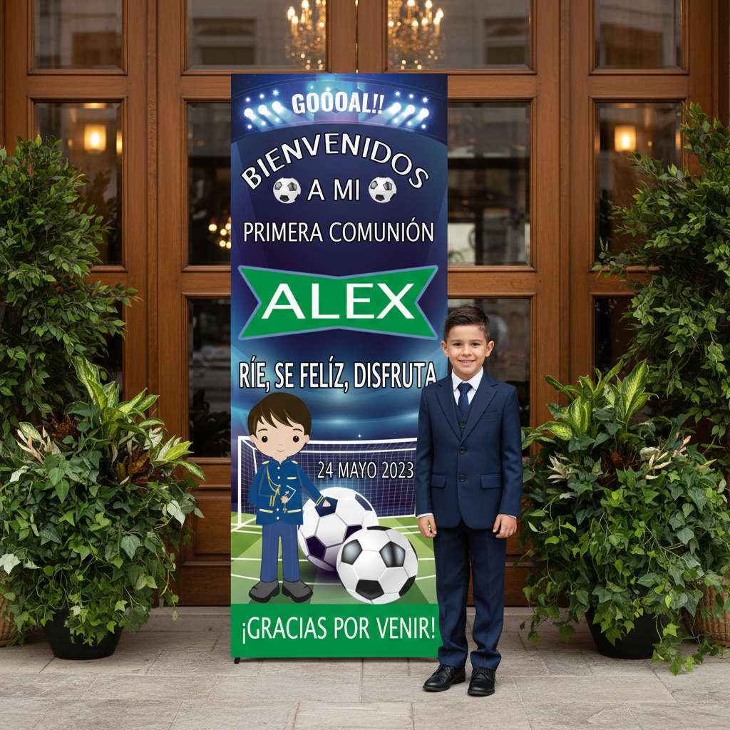Banner Creativo para Eventos  COMUNIÓN FUTBOL 02