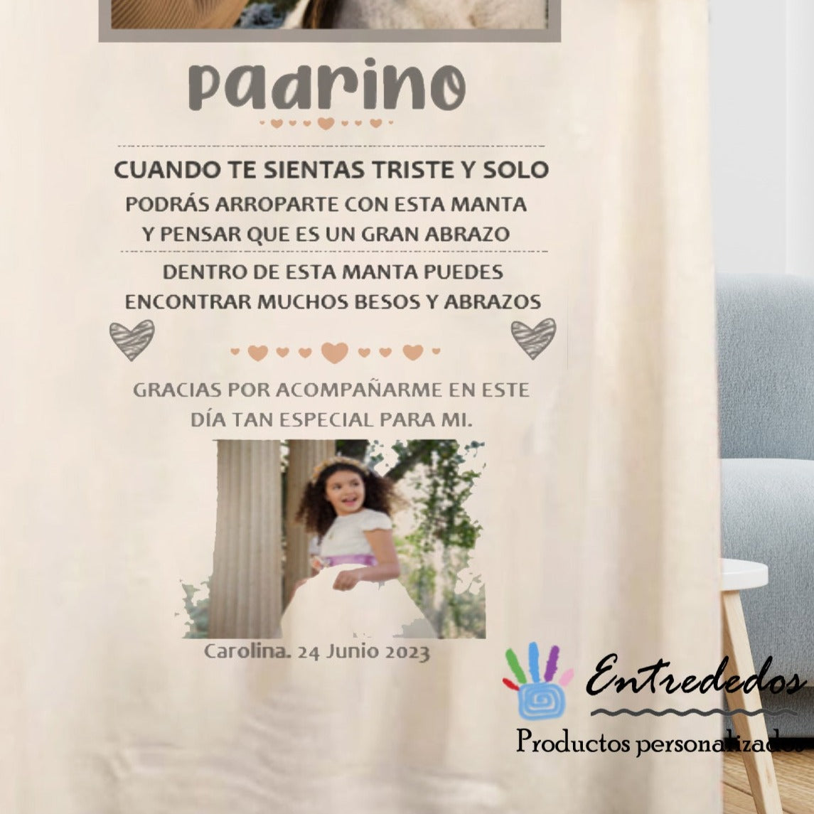 regalos personalizados – manta personalizada Entrededos