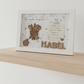 Regalo Cuadro blanco con detalles en madera para profesora