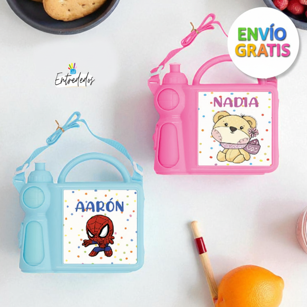 Maletas de Almuerzo con Botella Personalizada para niños