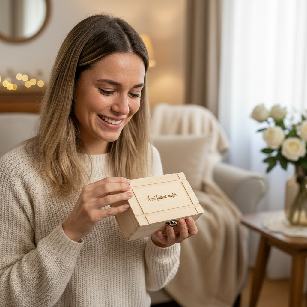 Caja de madera personalizada: el regalo perfecto para ella