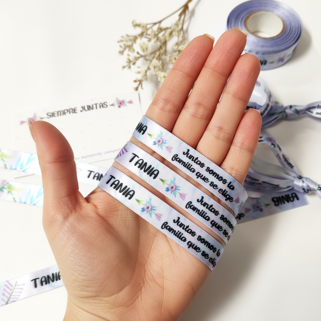 Pulseras de tela para despedidas de soltera personalizada