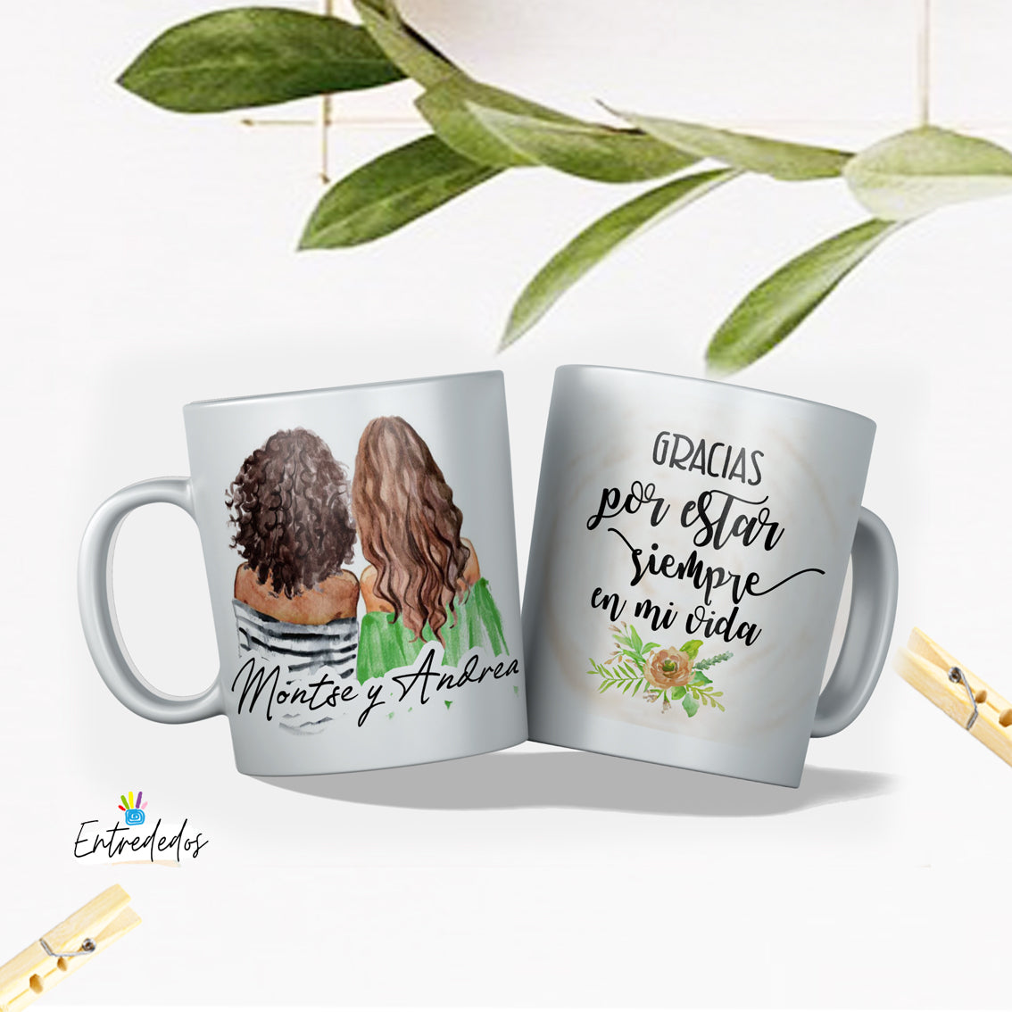 taza personalizada con nombre – regalo original Entrededos