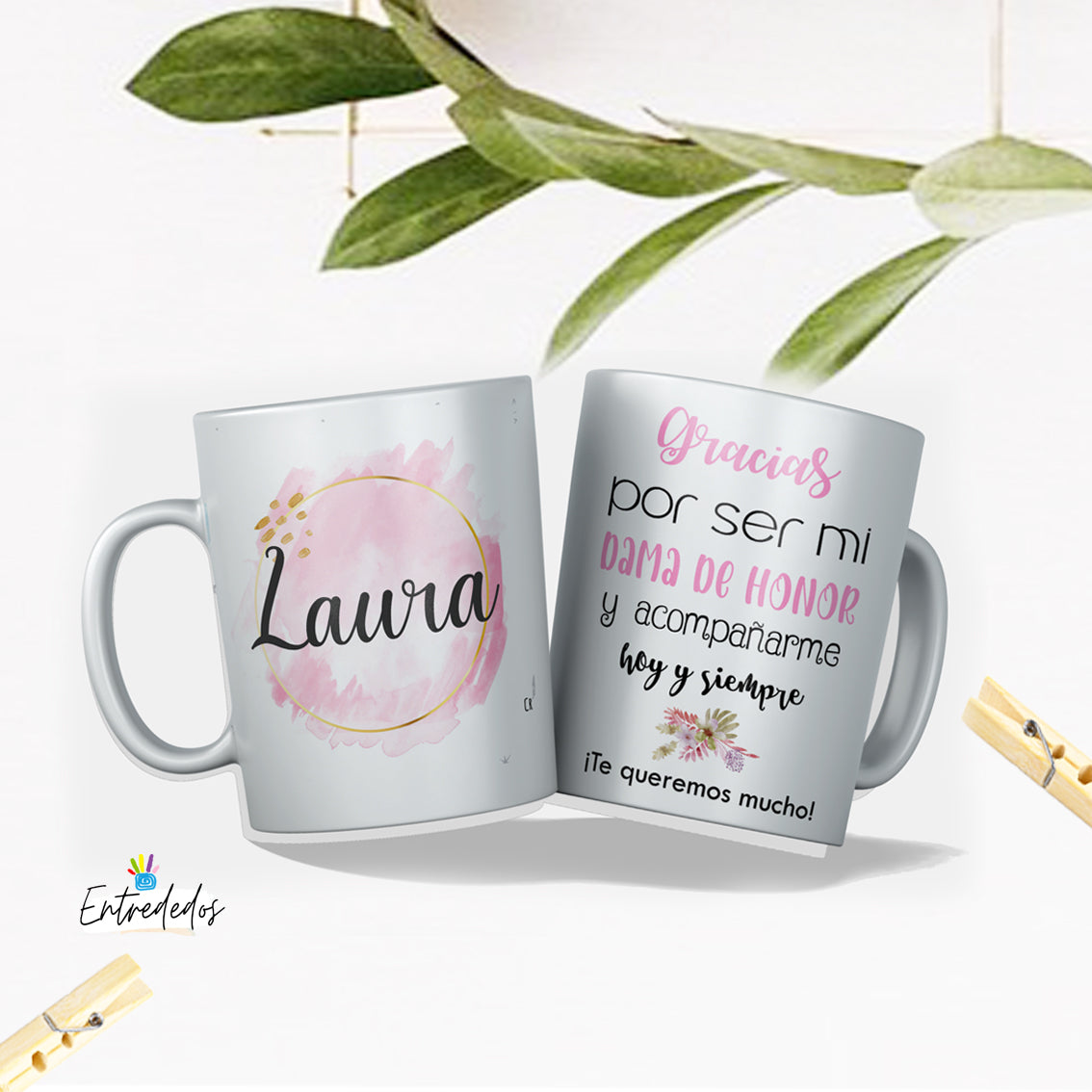 taza personalizada con nombre – regalo original Entrededos
