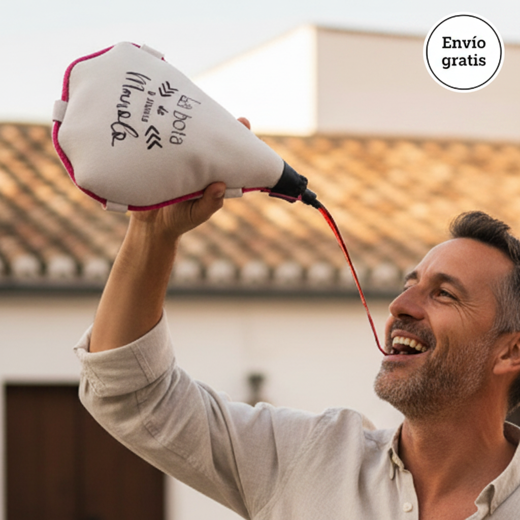 Regalo Bota de Vino 1 L Personalizada en Piel de Serraje