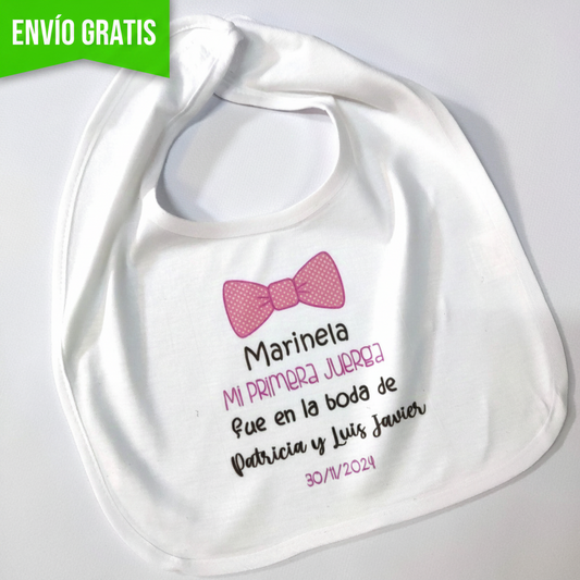 Baberos para Comunión y Boda – Diseño Exclusivo pajarita Rosa
