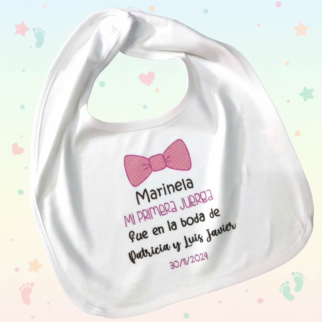 Baberos para Comunión y Boda – Diseño Exclusivo pajarita Rosa
