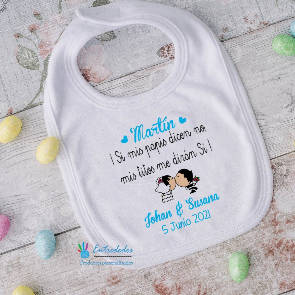 babero personalizado – regalo original para bebés Entrededos
