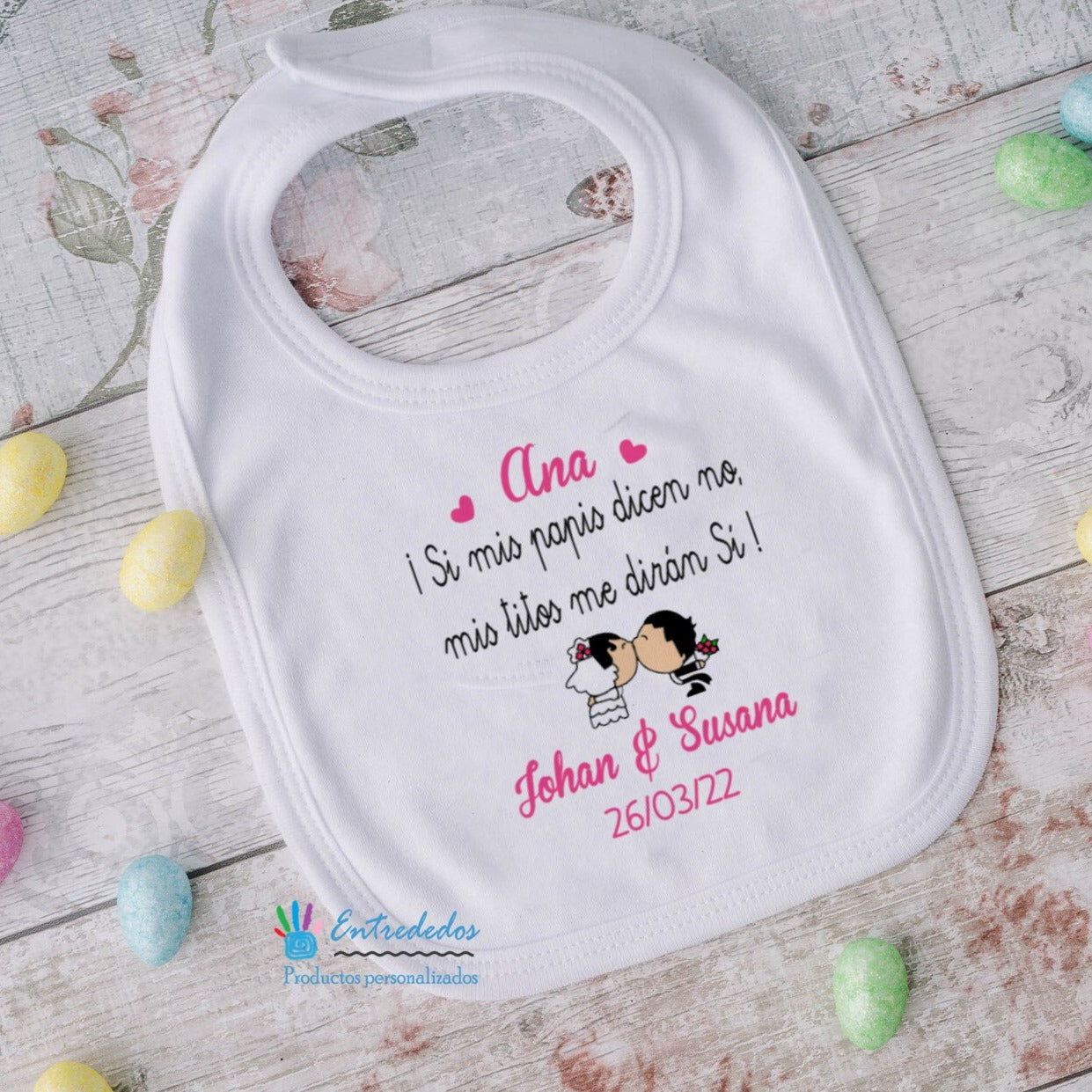 babero personalizado – regalo original para bebés Entrededos